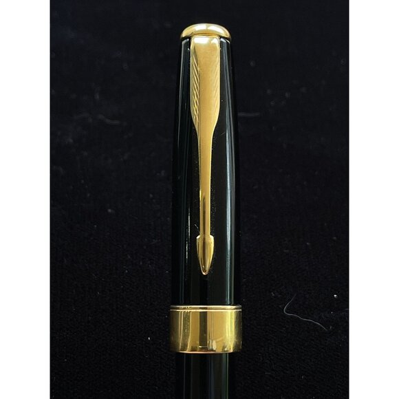 Parker Fountain Pen Nib 18K Gold Sonnet Made In France Black Lacquer & Gold Nib - Picture 8 of 9